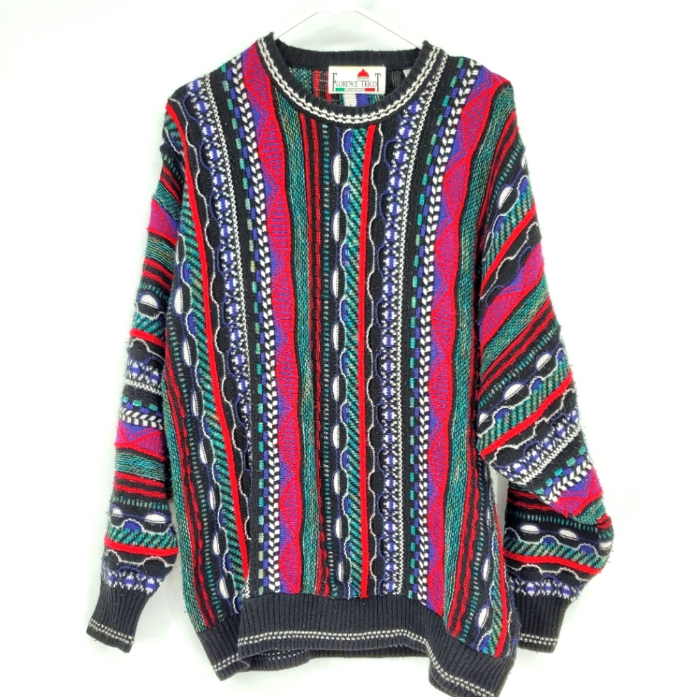 Vintage-Inspired Multicolor Striped Crewneck Sweater - Men